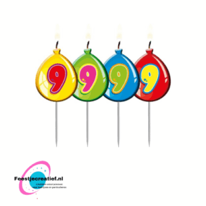 Verjaardagskaarsje ballon cijfer 9