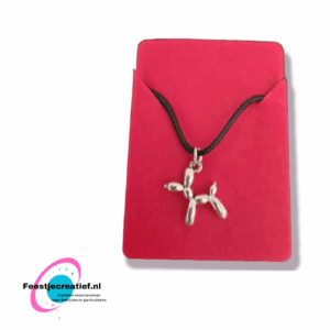 Ketting ballonhondje zilver