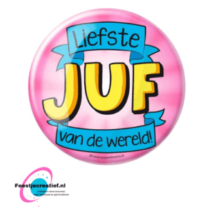 Button XL "Liefste juf van de wereld!"