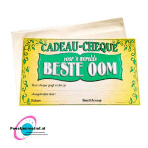 Cadeaucheque "Voor 's werelds beste oom"