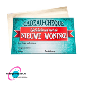 Cadeaucheque "Gefeliciteerd met de nieuwe woning!"