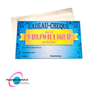 Cadeaucheque "Voor de vrijwilliger van het jaar!"