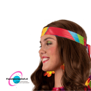 Hoofdband hippie regenboogkleuren