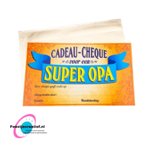 Cadeaucheque "Voor een super opa"