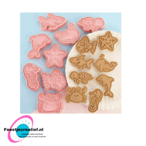 Koekjesvormen zeedieren - 8 stuks