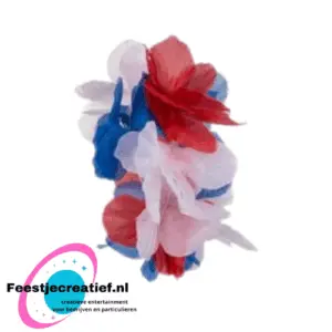 Hawaii kransarmband rood-wit-blauw