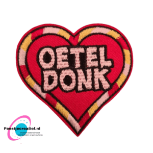 Strijkembleem/applicatie, carnaval hart rood - Oeteldonk