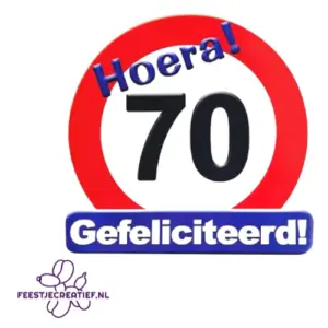 Deurbord/verkeersbord 70 jaar