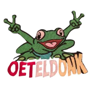 Strijkembleem/applicatie, carnaval peace kikker - Oeteldonk