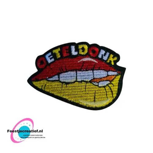 Strijkembleem/applicatie, carnaval kus - Oeteldonk 1 Strijkembleem/applicatie, carnaval kus - Oeteldonk