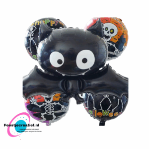 Ballonboeket Halloween vleermuis/skelet, 5-delig