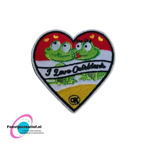 Strijkembleem/applicatie, carnaval I love Oeteldonk kikkers - Oeteldonk 1 Strijkembleem/applicatie, carnaval I love Oeteldonk kikkers - Oeteldonk
