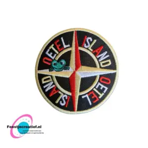 Strijkembleem/applicatie, carnaval feest kikker - Oeteldonk 3 Strijkembleem/applicatie, carnaval island Oetel - Oeteldonk