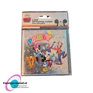 Uitnodiging Disney figuren, pluto, Donald duck, Goofy