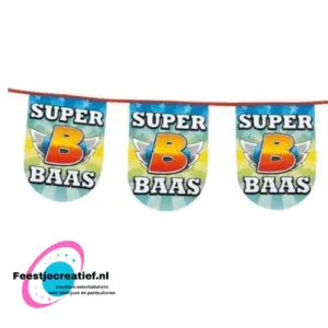 Vlaggenlijn/slinger "Super baas", 8 meter