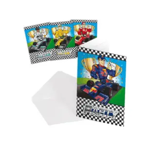 Uitnodigingskaarten formule 1 - 8 stuks