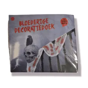 Griezelstof wit met bloedvlekken
