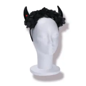 Halloween diadeem zwarte rozen & hoorns