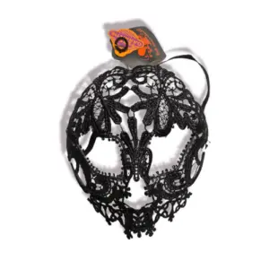 Masker transparant met zwart kant
