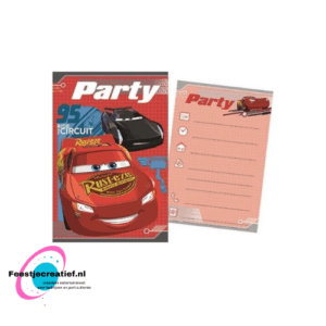 Disney Cars uitnodigingen met enveloppen - 5 stuks