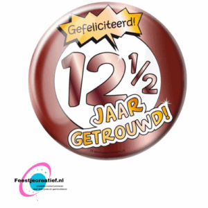 Button XL "12,5 jaar getrouwd!"