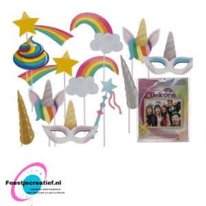 Photo props/foto accessoires unicorn/eenhoorn - 12 stuks