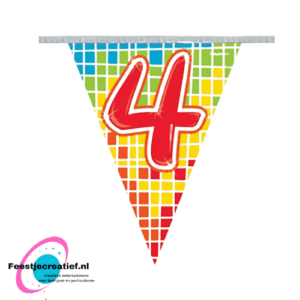 Vlaggenlijn/slinger 4 jaar, 3.6 meter