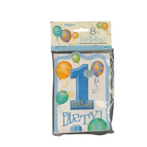 Uitnodigingen 1st birthday party blauw