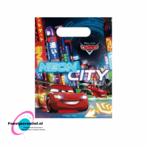 Uitdeelzakjes Cars neon city - 6 stuks