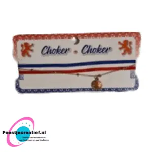 Choker ketting rood wit blauw