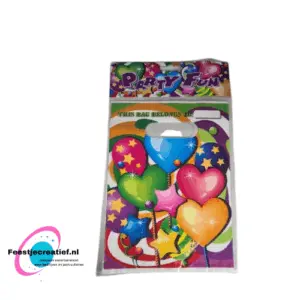 Uitdeelzakjes hartjes ballonnen - 6 stuks
