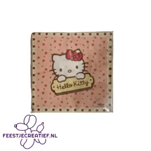 Papieren servetten Hello Kitty roze - 16 stuks