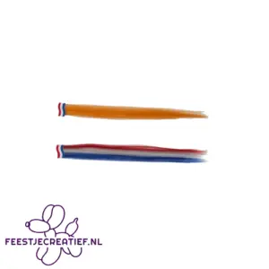 Hairextension rood-wit-blauw (klemmetje)