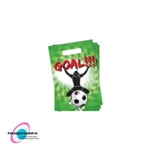 Uitdeelzakjes goal voetbal - 6 stuks