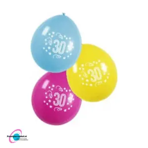 Latex ballonnen 30 jaar - 6 stuks