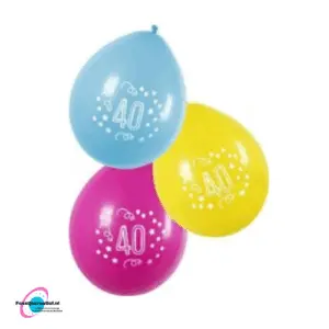 Latex ballonnen 40 jaar - 6 stuks