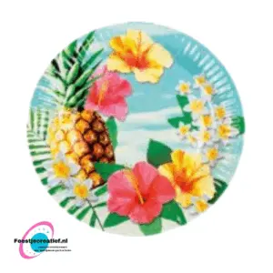 Wegwerpbordjes Hawaii party, 23cm - 6 stuks