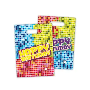 Uitdeelzakjes Happy Birthday blocks - 6 stuks
