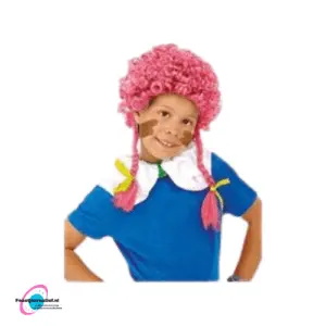 Pietenpruik roze met vlechtjes