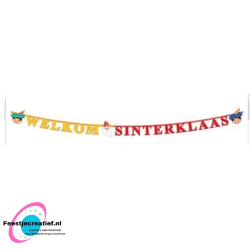Letterslinger Sint & Piet, Welkom Sinterklaas, 2,3 meter 1 Letterslinger Sint & Piet, Welkom Sinterklaas, 2,3 meter