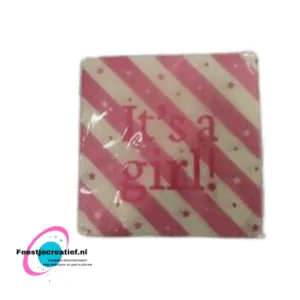 Papieren servetten "It's a girl!"