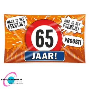 XXL gevelvlag "65 jaar!", 150x90cm