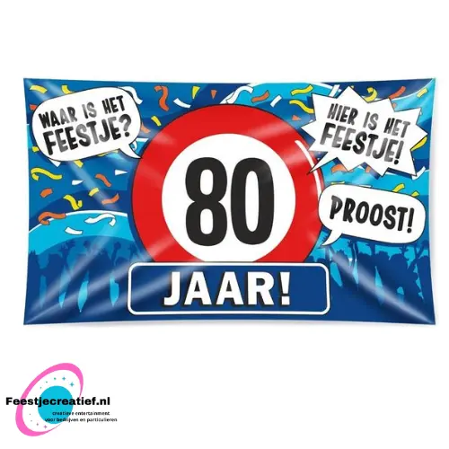 XXL gevelvlag "80 jaar!", 150x90cm 1 XXL gevelvlag "80 jaar!", 150x90cm
