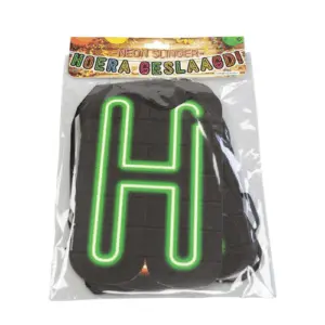 Letterslinger neon "Hoera geslaagd!", 5 meter
