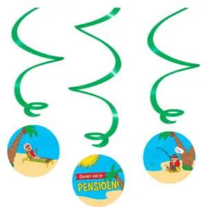 Hangdecoratie swirls pensioen - 3 stuks