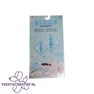 Honeycomb feestdecoratie zachtblauw