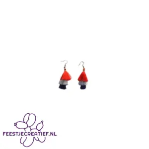 Oorbellen Holland/oranje  rood-wit-blauw