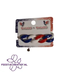Armband Blauw - wit - rood