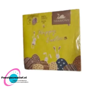 Papieren servetten "Happy easter" - 20 stuks