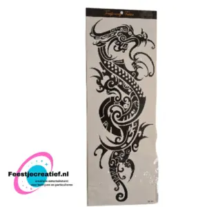 plak tattoo zwart/wit Draak